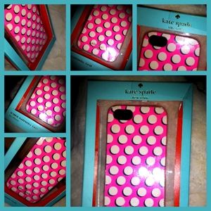 Kate Spade ♠️ Hybrid Hardshell Pink & white Polka dot Case for Iphone 5